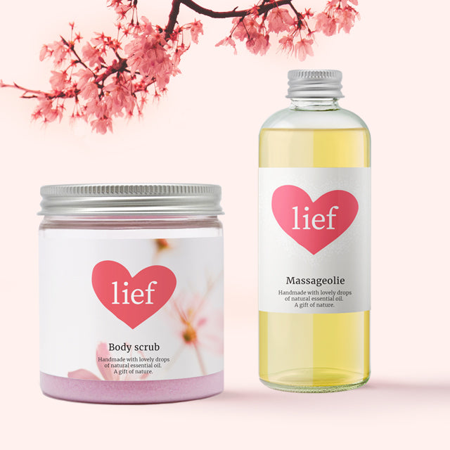 Gift Set Bloomm Lief Massage Olie Met Body Scrub.