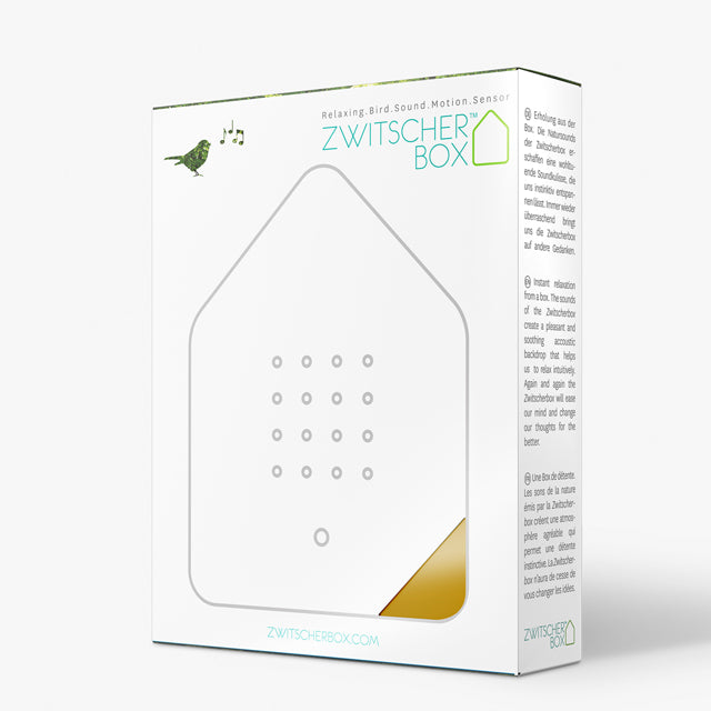 Zwitscherbox van Relaxound, Ocre Yellow met Vogelgeluiden.