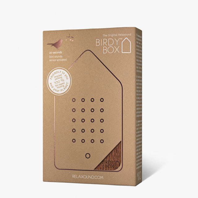 Birdybox van Relaxound, Dark Oak Wood met Vogelgeluiden.
