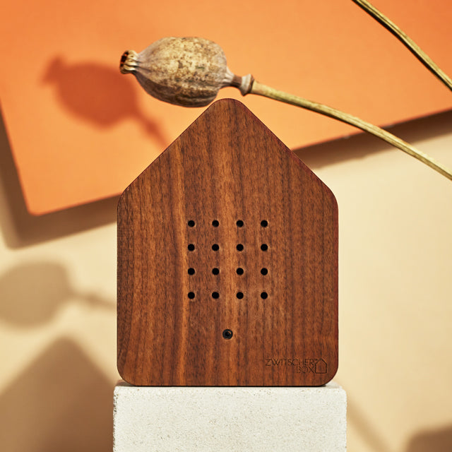 Zwitscherbox van Relaxound, Walnut Wood met Vogelgeluiden.