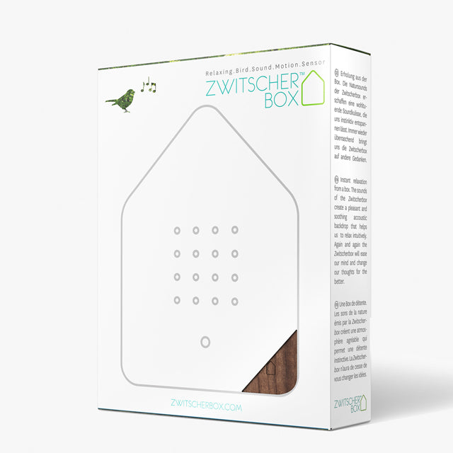 Zwitscherbox van Relaxound, Walnut Wood met Vogelgeluiden.