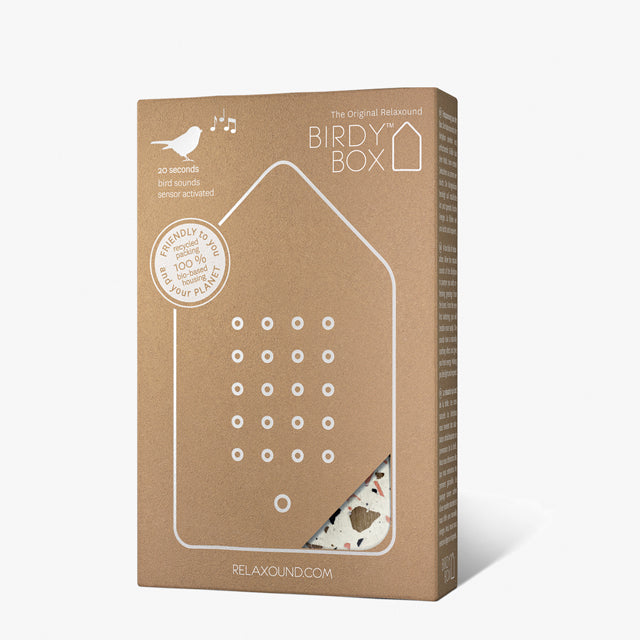 Birdybox from Relaxound, Terrazzo Toffee. with bird sounds. 
