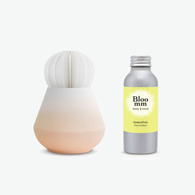 Aroma Diffuser Botanica, Pastel Pink with Summer Fresh Oil.