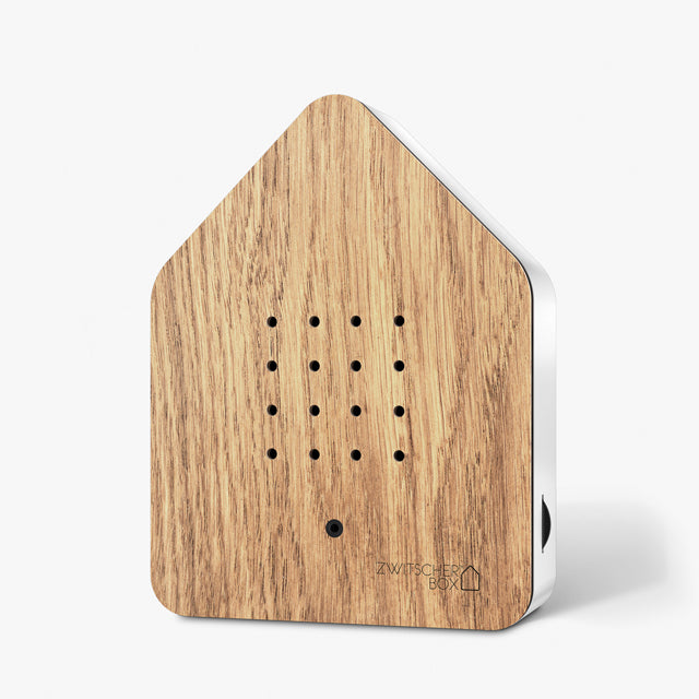 Zwitscherbox de Relaxound, bois de chêne avec bruits d'oiseaux. 